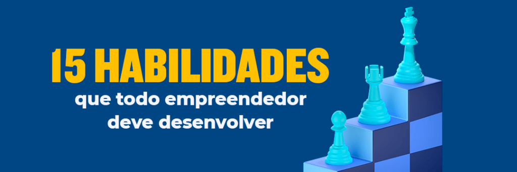 imagem com o escrito 15 habilidades para empreender melhor
